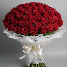 Букет 101 Красная роза Блэк Мэджик в посёлок центральной усадьбы совхоза Синичино