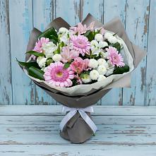 Букет цветов из:  Герберы, Альстромерии и Хризантемы #REPLACE_PRED# посёлок центральной усадьбы совхоза Синичино