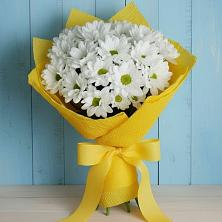Букет цветов из:  Хризантемы в посёлок центральной усадьбы совхоза Синичино