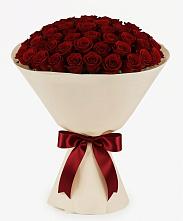 Букет 101 Бордовая роза Блэк Бакарра в посёлок центральной усадьбы совхоза Синичино