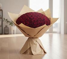 Букет 101 Красная роза в посёлок центральной усадьбы совхоза Синичино