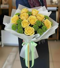 Букет цветов из:  Хризантемы и Розы #REPLACE_PRED# посёлок центральной усадьбы совхоза Синичино