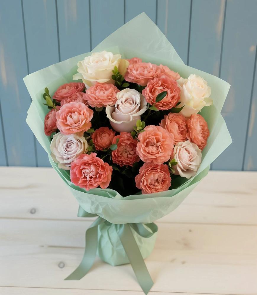 Букет цветов из: Розы в посёлок центральной усадьбы совхоза Синичино